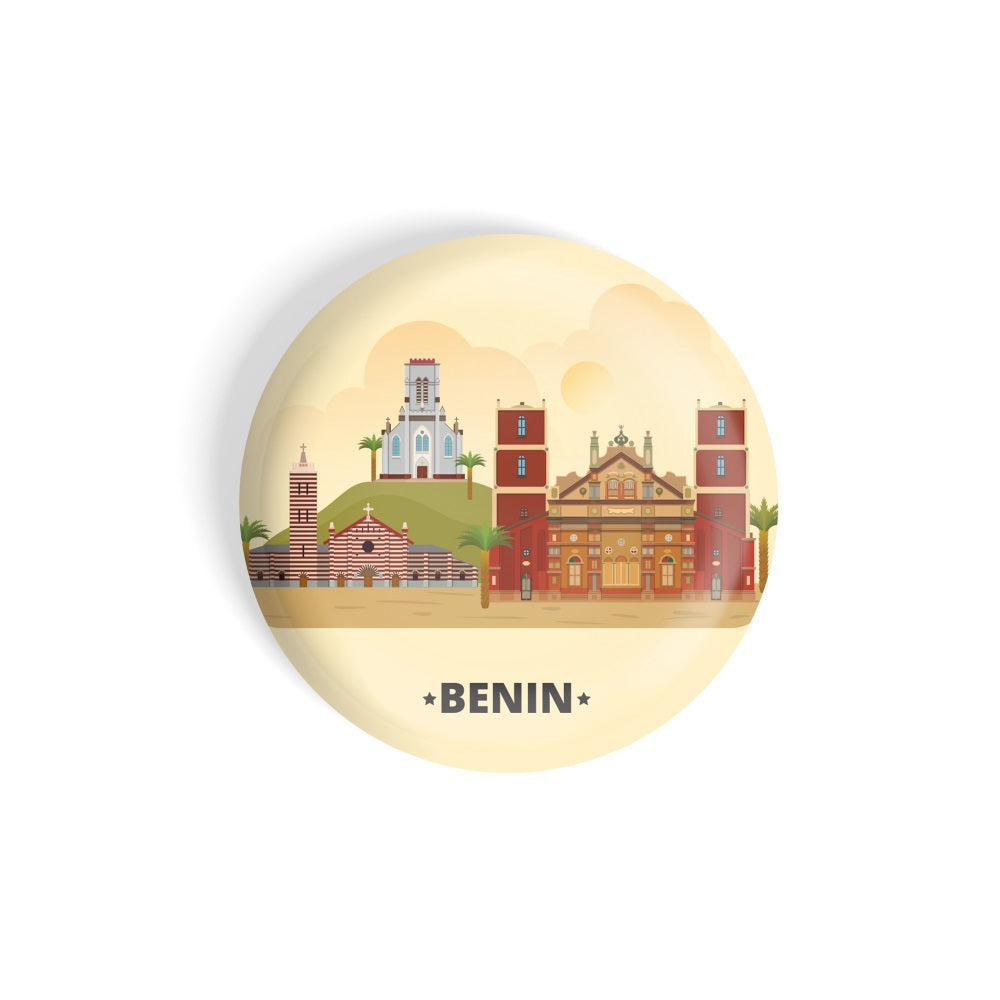 dhcrafts Round Fridge Magnet yellow Color Benin Glossy Finish Design Pack of 1 (58 mm)